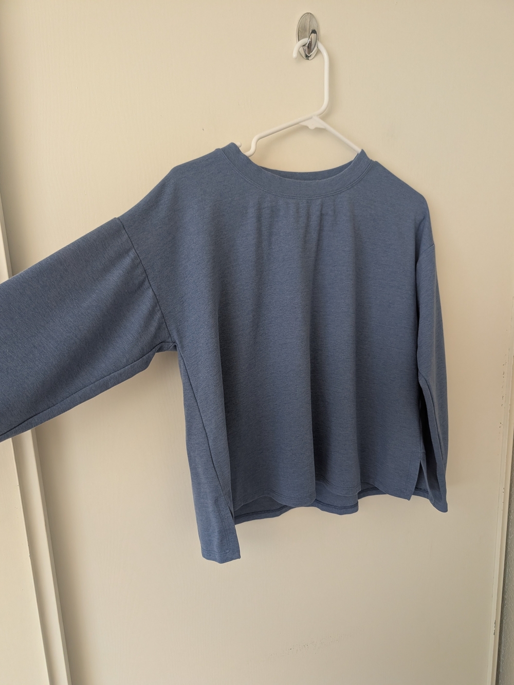 Eileen Fisher Womens Small Blue Long Sleeve Shirt Basic Lounge Athleisure Casual - Picture 3 of 6
